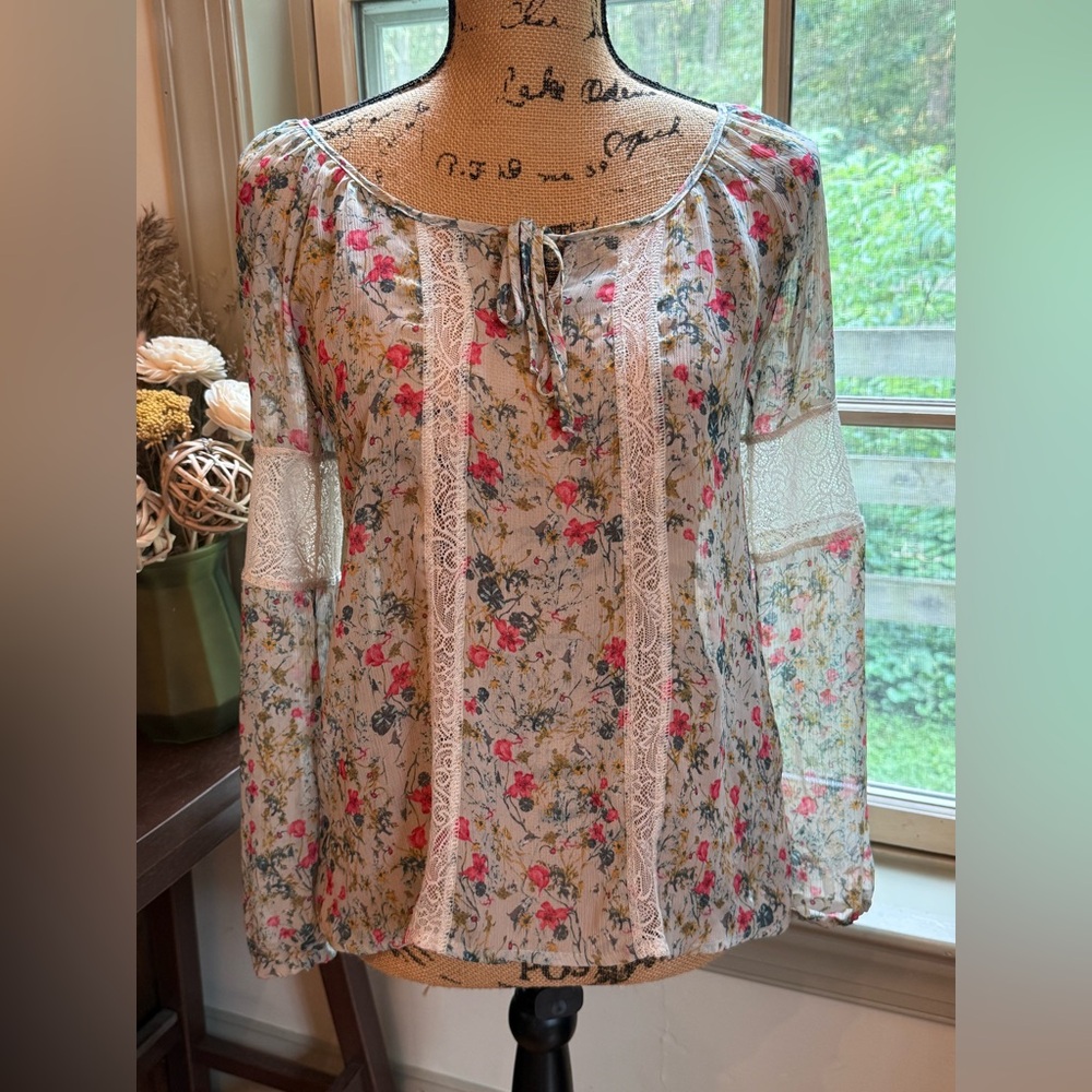 Princess Vera Wang Floral Sheer Blouse
